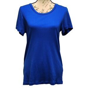 J.Crew Womens Perfect Fit T-Shirt XL Sapphire Blue Cotton Short Sleeve Preppy